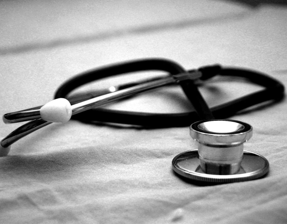 black and gray stethoscope